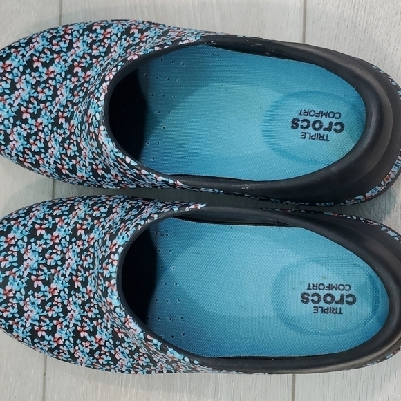 Croc Womens Neria Pro Triple Comfort Floral Rubber Clogs shoes sz 11 - Picture 6 of 11